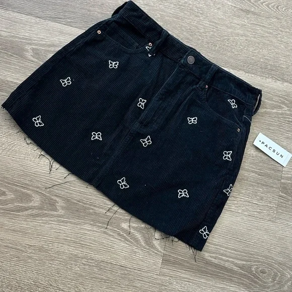 PacSun Black Embellished A-Line Mini Skirt - Picture 1 of 3